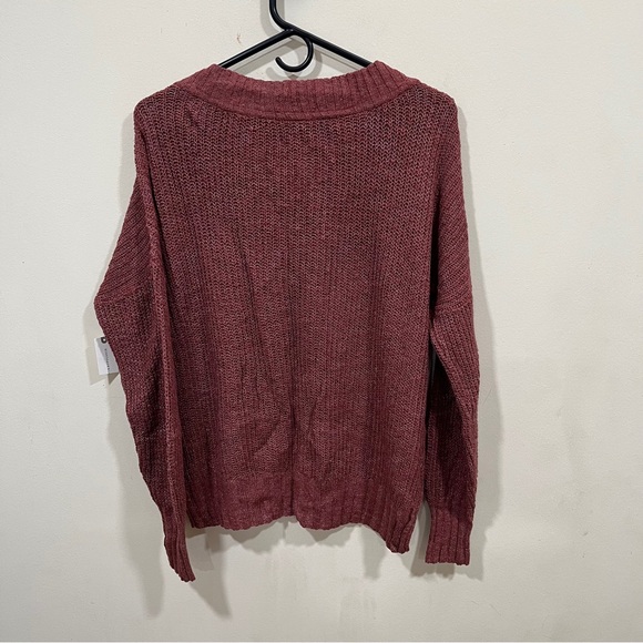 NWT Anthropologie PILCRO Slouchy V-Neck Sweater - Brown size small - Picture 9 of 11